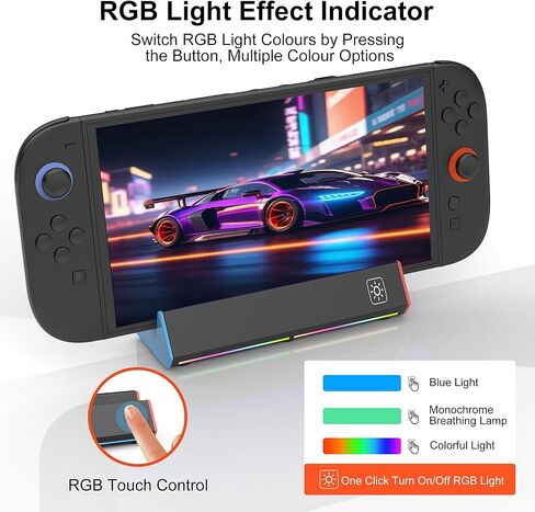 Switch 2 TV Dock Station لـ Nintendo Switch 2 ، حامل قاعدة الإرساء المحمولة مع 4K HDMI Output/Type C Port/3.0 USB Port/RGB LED LID لـ Nintendo Switch-2 الرسمي in Saudi Arabia