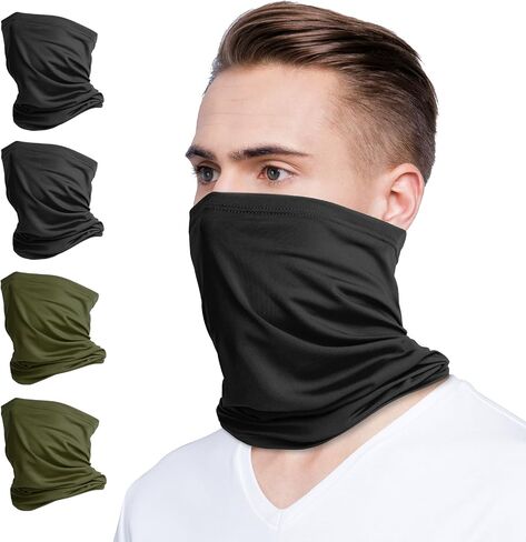 VULKIT 2 Pack Neck Gaiter Face Mask Scarf Reusable Bandanas Tube UV Protection Balaclava Outdoor Sport for Men and Women in Kuwait