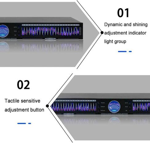 22 Band Audio Equalizer ، يعادل المعادل الرسومي Stereo HIFI مع 10 تأثيرات مسبقًا ، وقناة ثنائية القناة 1U حامل ، تقليل الضوضاء التلقائي ، المعادل الرقمي الصوتي لتسجيل استوديو in Kuwait