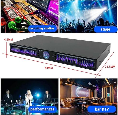 22 Band Audio Equalizer ، يعادل المعادل الرسومي Stereo HIFI مع 10 تأثيرات مسبقًا ، وقناة ثنائية القناة 1U حامل ، تقليل الضوضاء التلقائي ، المعادل الرقمي الصوتي لتسجيل استوديو in Kuwait