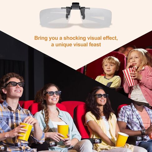 Meccanixity 2 PCS Clip-On 3D Classes ، Framular Dircular Dircular 3D Classes Frame for Anaglyph Movies Theatre Games Photo Photo Photo Projector in Saudi Arabia