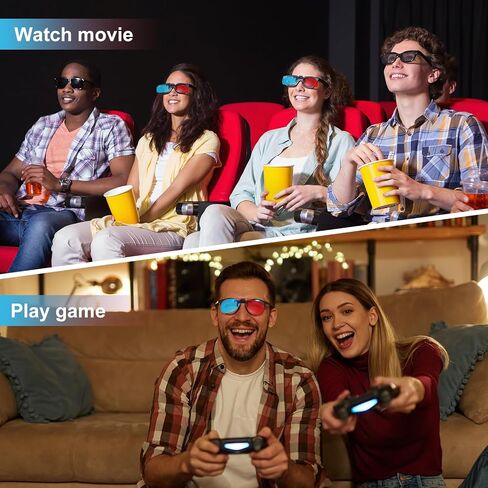 Meccanixity 4pcs نظارات Red Blue/Cyan 3D Clip-On ، ANAGLYPH 3D نظارات شنق in Saudi Arabia
