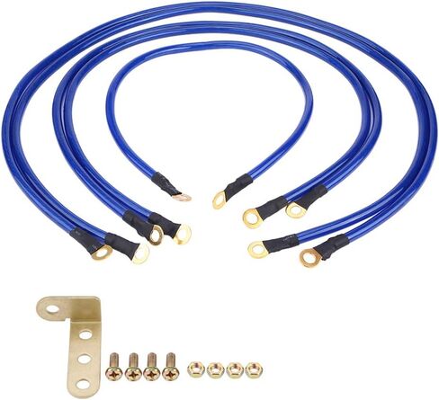 5PCS Ground Wire, Universal Car Grounding Kit, 5-Point Auto Car Earth Cable, PVC Car Grounding Wire Kit Accessories, Engine Earth Cables Automotive Replacement Parts (Blue) in Saudi Arabia
