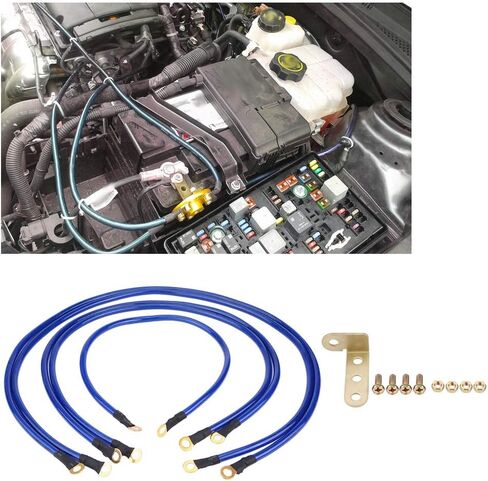 5PCS Ground Wire, Universal Car Grounding Kit, 5-Point Auto Car Earth Cable, PVC Car Grounding Wire Kit Accessories, Engine Earth Cables Automotive Replacement Parts (Blue) in Saudi Arabia