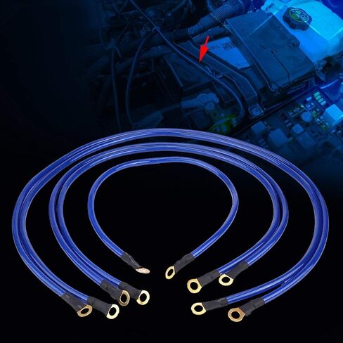 5PCS Ground Wire, Universal Car Grounding Kit, 5-Point Auto Car Earth Cable, PVC Car Grounding Wire Kit Accessories, Engine Earth Cables Automotive Replacement Parts (Blue) in Saudi Arabia