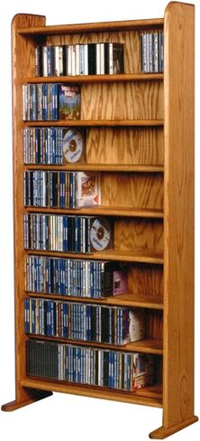 Wood Shed Hill 02 Solid Oak Storage Cabinets 3 -SHELM Media Organizer ، Media Wood Media and Display Relves ، مصنوع يدويًا في الولايات المتحدة الأمريكية - Dark (54 ") in Kuwait