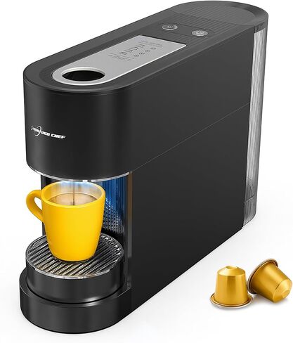 آلة قهوة إسبرسو ، متوافقة مع قرون Nespresso الأصلية ، ملمس واحد مع منطقة المشروب المضيئة ، 20 شريط مضخة ، 33.8 أوقية دبابة قابلة للإزالة ، تصميم مضغوط ، CM-C07-A in Kuwait