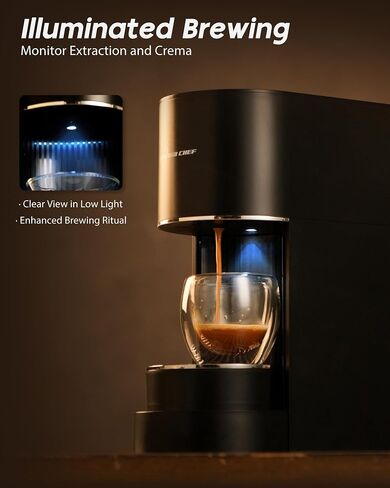 آلة قهوة إسبرسو ، متوافقة مع قرون Nespresso الأصلية ، ملمس واحد مع منطقة المشروب المضيئة ، 20 شريط مضخة ، 33.8 أوقية دبابة قابلة للإزالة ، تصميم مضغوط ، CM-C07-A in Kuwait