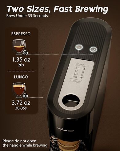 آلة قهوة إسبرسو ، متوافقة مع قرون Nespresso الأصلية ، ملمس واحد مع منطقة المشروب المضيئة ، 20 شريط مضخة ، 33.8 أوقية دبابة قابلة للإزالة ، تصميم مضغوط ، CM-C07-A in Kuwait
