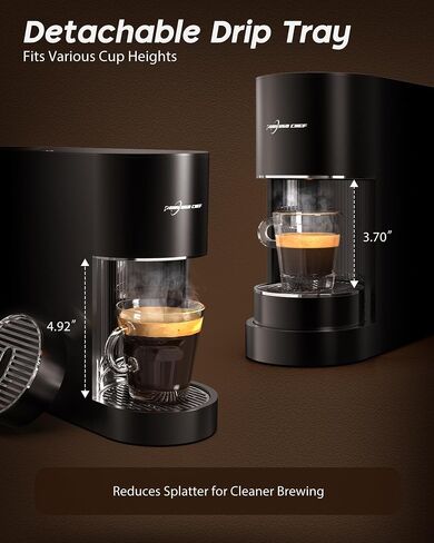 آلة قهوة إسبرسو ، متوافقة مع قرون Nespresso الأصلية ، ملمس واحد مع منطقة المشروب المضيئة ، 20 شريط مضخة ، 33.8 أوقية دبابة قابلة للإزالة ، تصميم مضغوط ، CM-C07-A in Kuwait