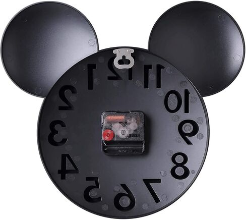ساعة حائط بمفهوم ميكي ماوس من MEIDI CLOCK - أرقام ثلاثية الأبعاد، حركة كوارتز صامتة، 12 بوصة أسود على أحمر in Saudi Arabia