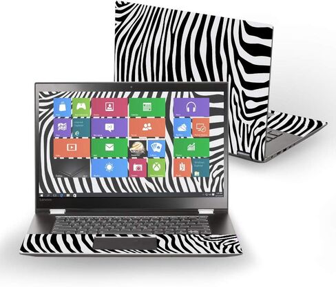 MightySkins Skin Compatible with Lenovo Flex 5 14" (2017) - Black Zebra | Protective, Durable, and Unique Vinyl Decal wrap Cover | Easy to Apply, Remove, and Change Styles | Made in The USA in Saudi Arabia