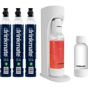 شهية مشروب Omnifizz Water Water و Soda Maker ، كربونات أي مشروب ، حزمة Ultimate - تشمل ثلاثة أسطوانات 60 لتر ثاني أكسيد الكربون ، وزجاجتان كربنة ، و fizz Infuser (أسود غير لامع) in Kuwait