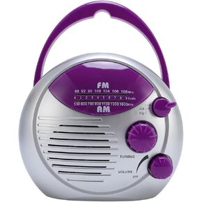 Zunate IPX4 Shower Radio, Speaker Battery Operated Shower Radio, Battery Operated, ABS, Waterp roof, Portable AM FM for Home Beach Camping Hiking in Kuwait