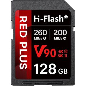 128GB SDXC V90 Memory Card – 260MB/s Read, 200MB/s Write | Ideal for 8K, HDR, and 360º Video | High-Performance SD Card for Cameras, Photographers & Content Curators in Kuwait