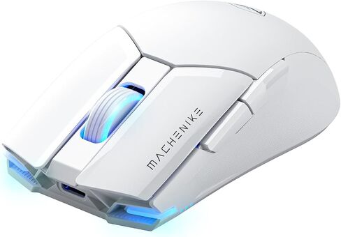 Machenike Wireless Gaming Mouse ، 26،000 dpi ، مستشعر PAW3395 ، RGB الخلفية ، تصميم مريح ، 6 أزرار قابلة للبرمجة ، عمر بطارية طويل ، فئران ذات إضاءة بيضاء متوفرة مع الكمبيوتر الشخصي ، MAC ، MAC in Kuwait