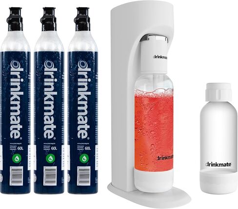 شهية مشروب Omnifizz Water Water و Soda Maker ، كربونات أي مشروب ، حزمة Ultimate - تشمل ثلاثة أسطوانات 60 لتر ثاني أكسيد الكربون ، وزجاجتان كربنة ، و fizz Infuser (أسود غير لامع) in Kuwait