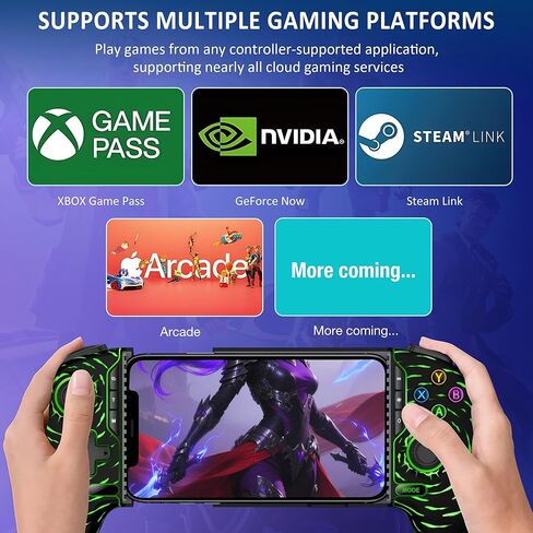 Game Controller for iPhone Android,Programmable Gaming Controller for iPhone w Hall Joystick,800mAh Phone Controller for iPhone iOS Support Xbox Cloud,Steam Link,Call of Duty (Black Crackle) in Kuwait