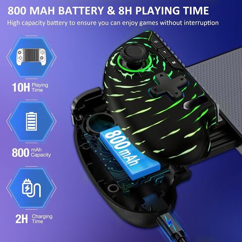 Game Controller for iPhone Android,Programmable Gaming Controller for iPhone w Hall Joystick,800mAh Phone Controller for iPhone iOS Support Xbox Cloud,Steam Link,Call of Duty (Black Crackle) in Kuwait