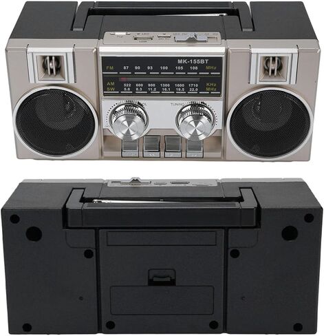 راديو محمول مع مكبر صوت ، FM AM SW Radio Clear Sound Dual 5W Drivers Support USB Support ، مع Type C Charging ، For Garden Bathroom Park (Golden) in Kuwait