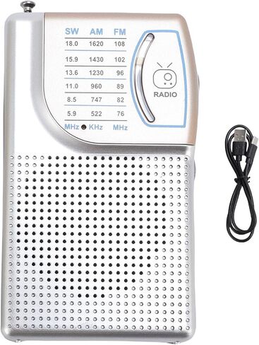 GOWENIC Portable AM SW FM Radio, 3 Band Pocket Radio with Clip, Built in Speaker, Excellent Reception, Rechargeable Battery Operated, for Home Outdoor Walking (Black) in Saudi Arabia