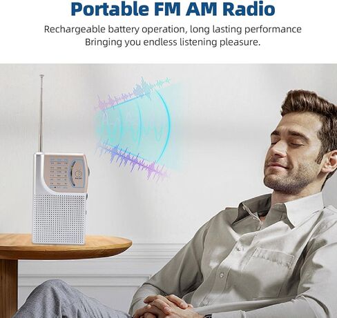 GOWENIC Portable AM SW FM Radio, 3 Band Pocket Radio with Clip, Built in Speaker, Excellent Reception, Rechargeable Battery Operated, for Home Outdoor Walking (Black) in Saudi Arabia