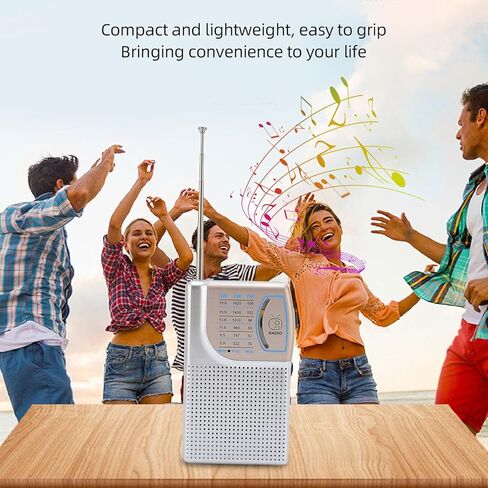 GOWENIC Portable AM SW FM Radio, 3 Band Pocket Radio with Clip, Built in Speaker, Excellent Reception, Rechargeable Battery Operated, for Home Outdoor Walking (Black) in Saudi Arabia