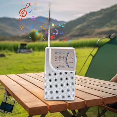 GOWENIC Portable AM SW FM Radio, 3 Band Pocket Radio with Clip, Built in Speaker, Excellent Reception, Rechargeable Battery Operated, for Home Outdoor Walking (Black) in Saudi Arabia