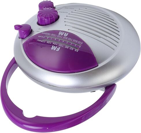 ASHATA Shower Radio, Hanging Shower Radio with Built in Speaker and Volume Control, for Bathroom Kitchen Outdoor, FM AM Radio Portable Compact ABS IPX4, 3 AA Batteries in Saudi Arabia
