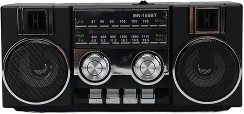 Heayzoki Portable FM AM SW Radio, 4 in 1 Full Band Radio with RGB Bluetooth Speaker, Clear Sound Quality, Dual 5W Drivers, Type C Charging, Lightweight for Garden Park Bathroom (Black) in Saudi Arabia