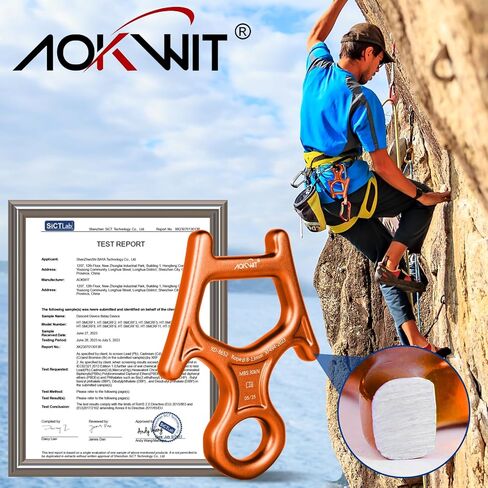 30kn Figure 8 Descender 7075 Aluminium alloy belaying heavice و rappelling device tree tree for Rockbing Arborist Arborist Rescue Aerial Work Yoga 8-13mm ropes in Kuwait
