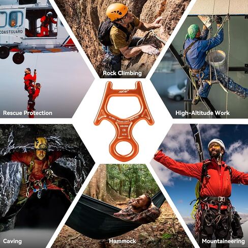 30kn Figure 8 Descender 7075 Aluminium alloy belaying heavice و rappelling device tree tree for Rockbing Arborist Arborist Rescue Aerial Work Yoga 8-13mm ropes in Kuwait