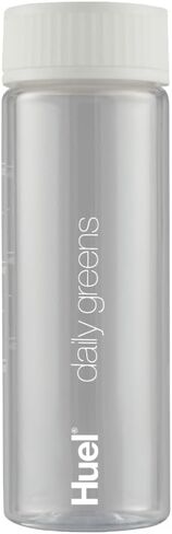 Huel Daily Greens Bottle | BPA Free | Clear with a White Lid | Fill line guide for perfect Measurements | Dishwasher Friendly | 13.5oz in Saudi Arabia