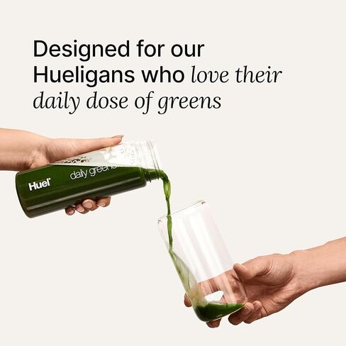 Huel Daily Greens Bottle | BPA Free | Clear with a White Lid | Fill line guide for perfect Measurements | Dishwasher Friendly | 13.5oz in Saudi Arabia