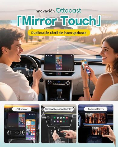 Ottocast Mirror Touch Wireless Carplay Adapter - ثنائية الاتجاه للهاتف المتطابق والوضع المزدوج للمصنع السلكية - تكامل iPhone و Android سلس in Kuwait