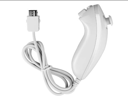 ANGUANSE Wii Nunchuck 2 Pack Nunchuck Controller Joystick Gamepad Replacement for wii Controller Nunchuck, Compatible with Wii Video Game Gamepads (White) in Saudi Arabia