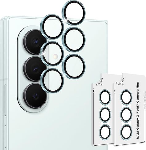 orzero (مجموعتان) حامي عدسة الكاميرا متوافقة مع Samsung Galaxy Z Fold 7 ، Protector de Cámera واحد خطوة واحدة صينية الفرد حلقة حلقة معدنية الصديقة - أسود in Saudi Arabia