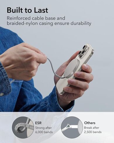 ESR for MagSafe Charger 15W Wireless Charger for iPhone 16 Pro Max/16 Pro/16/16 Plus/15/14/13/12 Apple Magnetic Charging Pad for AirPods 4/3/Pro/Pro 2 Galaxy S25 Series with Dual USB A/C Ports, Silver in Saudi Arabia