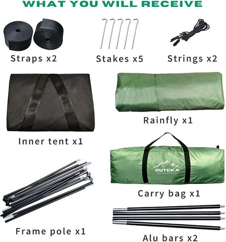 Lay Flat Hammock Tent - Waterproof Hammocks Tents for Camping with Mosquito net - Ultra Light Rain and Fly Proof Sleeping shelter Hybrid Hammok for Adults - All Weather and Seasons in Saudi Arabia
