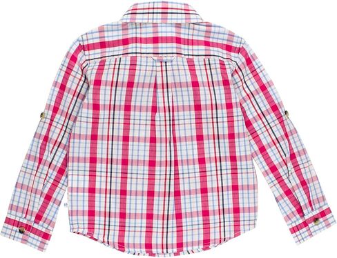 RUGGEDBUTTS® Boys Solid Cotton Long Sleeve Button Down Shirt with Button Tabs in Kuwait