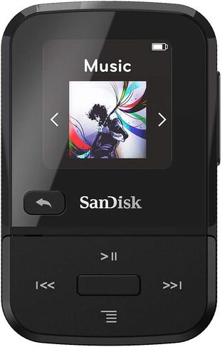 Sandisk 16GB Clip Sport Go Mp3 Player ، Black - LED Screen و FM Radio - SDMX30-016G -G46K (متجدد) in Saudi Arabia