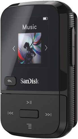 Sandisk 16GB Clip Sport Go Mp3 Player ، Black - LED Screen و FM Radio - SDMX30-016G -G46K (متجدد) in Saudi Arabia