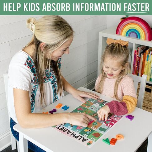 Hadley Designs 4 Alphabet, Count 1-100 Numbers, Colors, 2D 3D Shapes, ABC Posters Wall Decor, Counting Learning Chart For Kindergarten Classroom Prek Homeschool, Laminated Educational Supplies 11x17 in Saudi Arabia