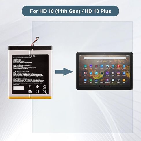 بطارية استبدال 58-000377 متوافقة مع HD 10 (11th Gen) & Fire HD 10 Plus T76N2B T76N2P مع الأدوات in Kuwait