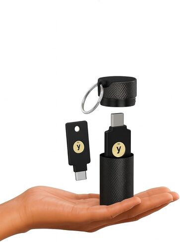 YubiKey Keychain Protector Case for 5/5C NFC - Single-key Secure Storage,Waterproof & Scratch-Resistant for Everyday Carry (Black) in Kuwait
