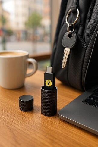 YubiKey Keychain Protector Case for 5/5C NFC - Single-key Secure Storage,Waterproof & Scratch-Resistant for Everyday Carry (Black) in Kuwait
