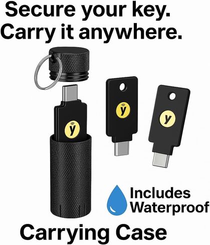YubiKey Keychain Protector Case for 5/5C NFC - Single-key Secure Storage,Waterproof & Scratch-Resistant for Everyday Carry (Black) in Kuwait