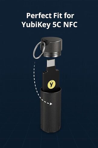 YubiKey Keychain Protector Case for 5/5C NFC - Single-key Secure Storage,Waterproof & Scratch-Resistant for Everyday Carry (Black) in Kuwait