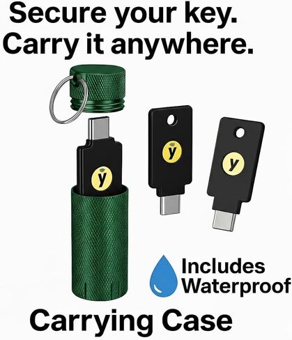 حالة واقي key-key-keykain Yubikey لـ 5/5C NFC-تخزين آمن مفتاح واحد ، مقاوم للماء ومقاومة للخدش لـ Everyday Carry (أسود) in Kuwait