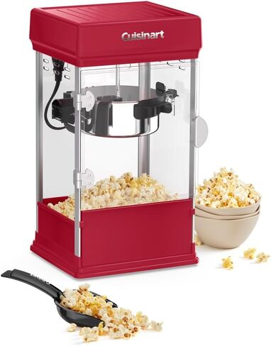 Cuisinart Theatre Style 16 Cups Capacity No Heat Time Easy Serving and Fast Cleanup Popcorn Maker with Popcorn Scoop, Kernel Measuring Cup, and Oil Measuring Spoon (Red) in Saudi Arabia